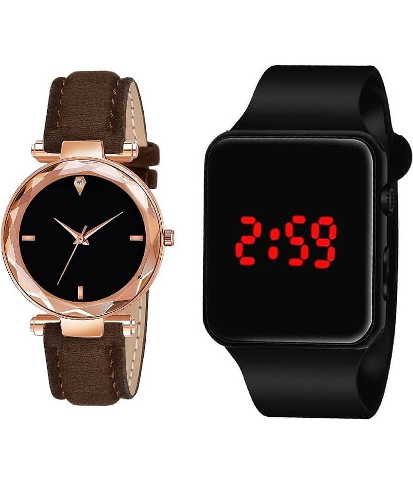 DECLASSE - Brown Leather Analog Couple's Watch