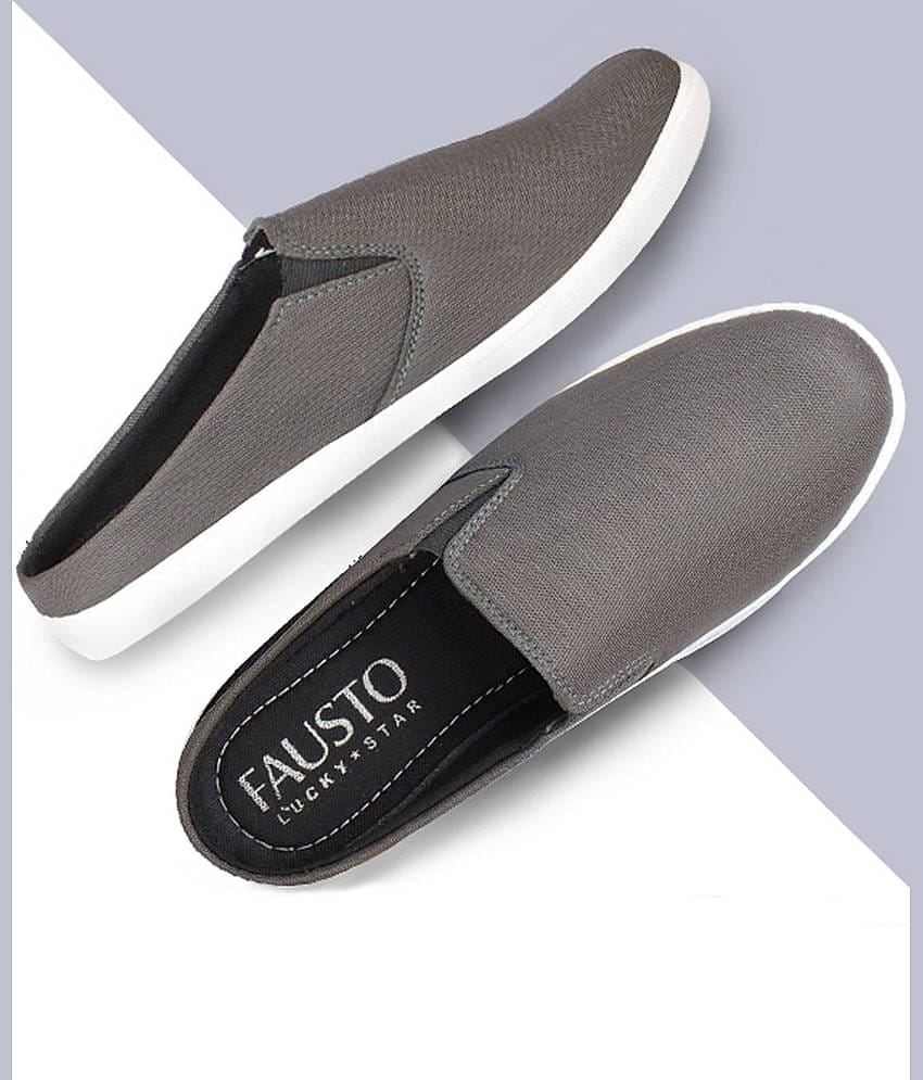 Fausto Light Grey Men's Mules Shoes