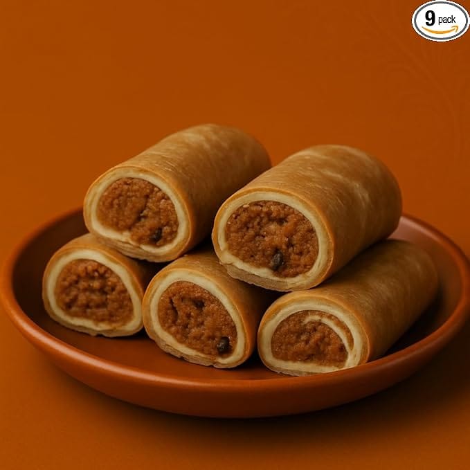 BANGLARMISTI Chocolate Malai Roll Sandesh - Bengali Fusion Sweets, Chocolate Flavoured Sandesh, 9pcs Pack