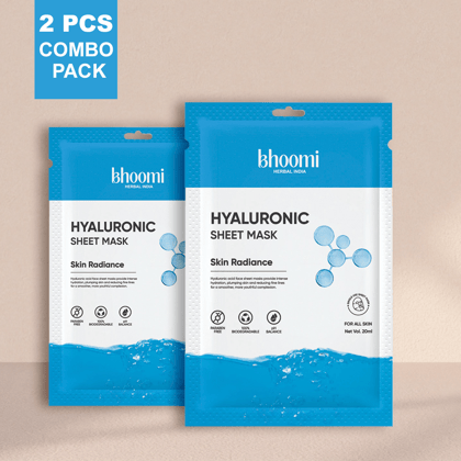 Bhoomi Herbal India Hyaluronic Sheet Mask (20 ml)-Pack of 2