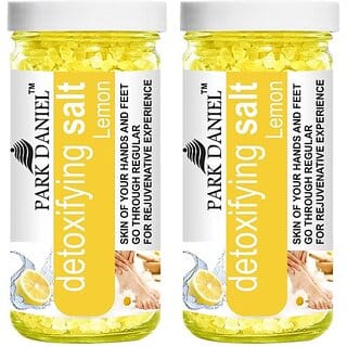 PARK DANIEL Premium Lemon Bath Salt- For Antioxidant &amp; Skin Lightening -Pedicure &amp; Manicure Salt Combo Pack Of 2 Jars of 200 gms(400 gms) (400 g)