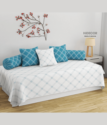 HIDECOR Cotton Geometric Diwan Set 6 Pcs -