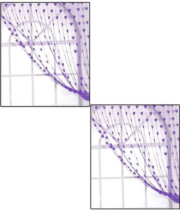 Homefab India Set of 2 Door Eyelet Curtains Floral Purple