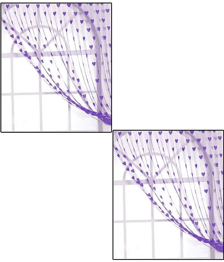 Homefab India Set of 2 Door Eyelet Curtains Floral Purple