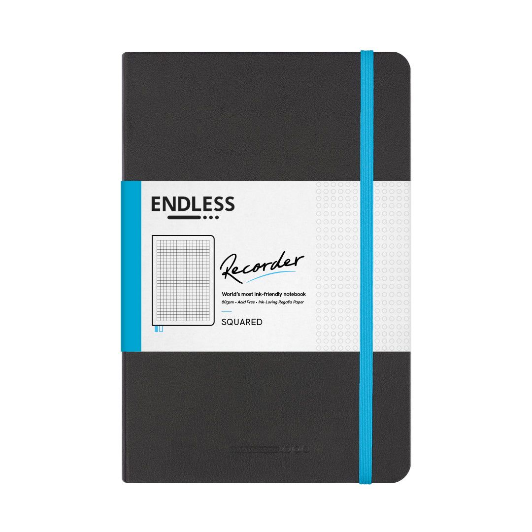 Endless Recorder Square Ruled Notebook Regalia Paper - A5-Black