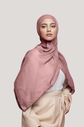Matching Classic Modal Hijab & Undercap Set  - Pink-Pink