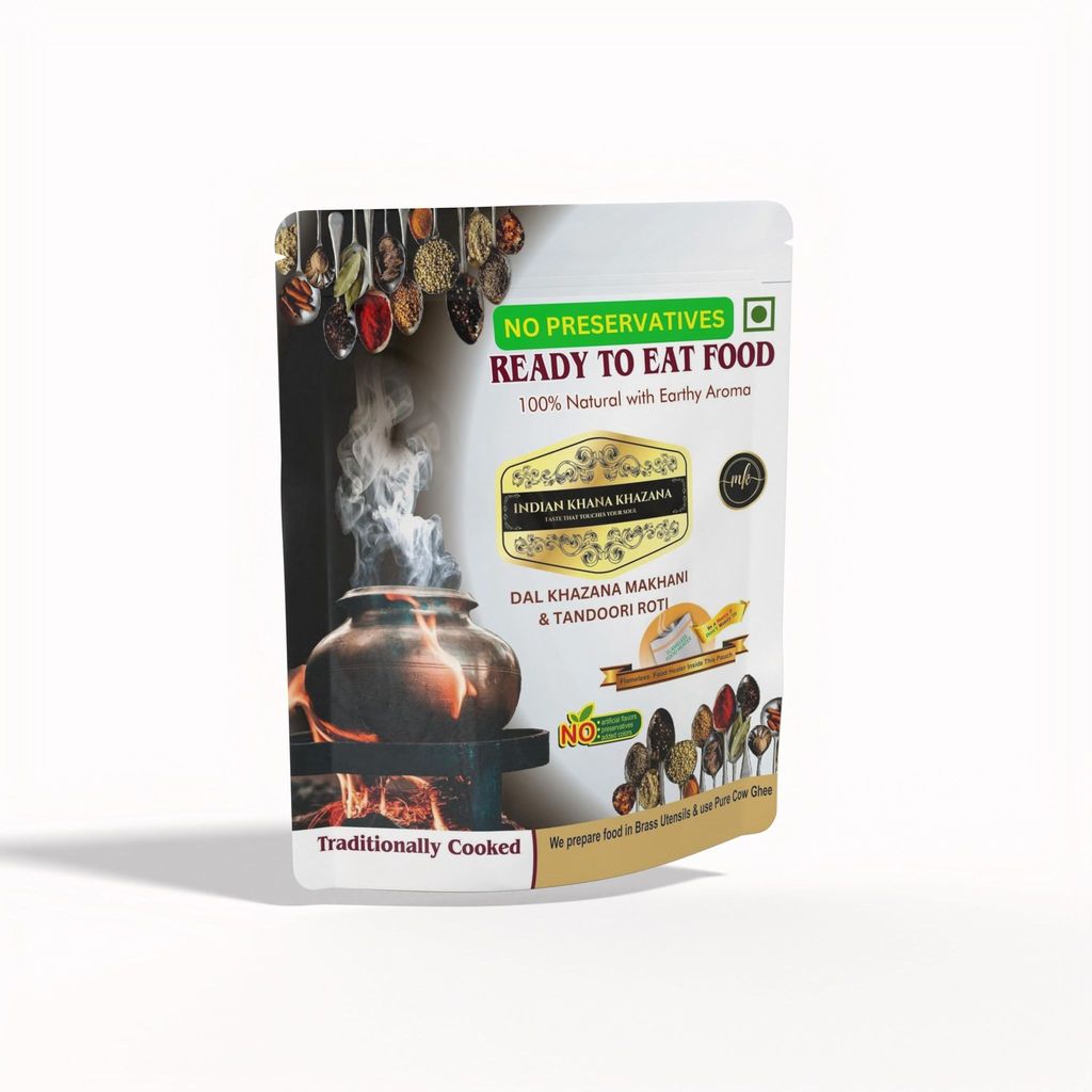 INDIAN KHANA KHAZANA Ready to eat Dal Khazana Makhani & Tandoori Roti (Combo of 202gm Dal Khazana Makhani and 2 Tandoori Roti | No Added Preservative and Colours (Dal Makhani & Tandoori Roti Combo)