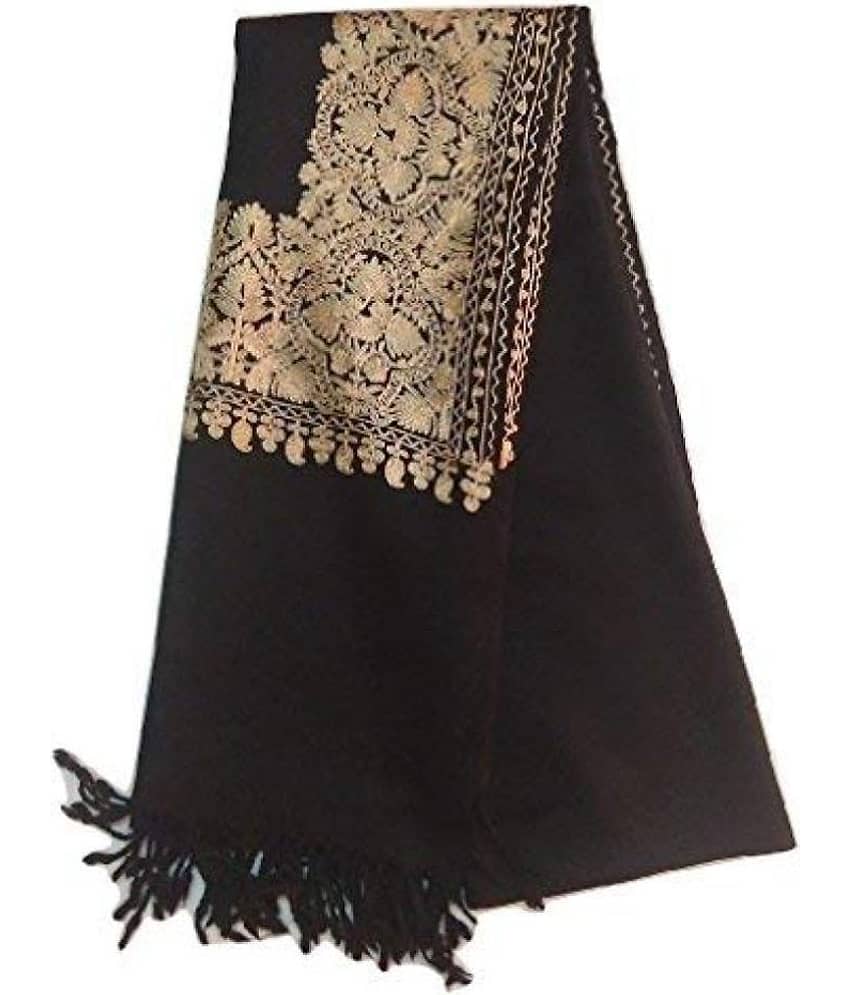 KASHMIRI Black Sozni embroidery Shawl