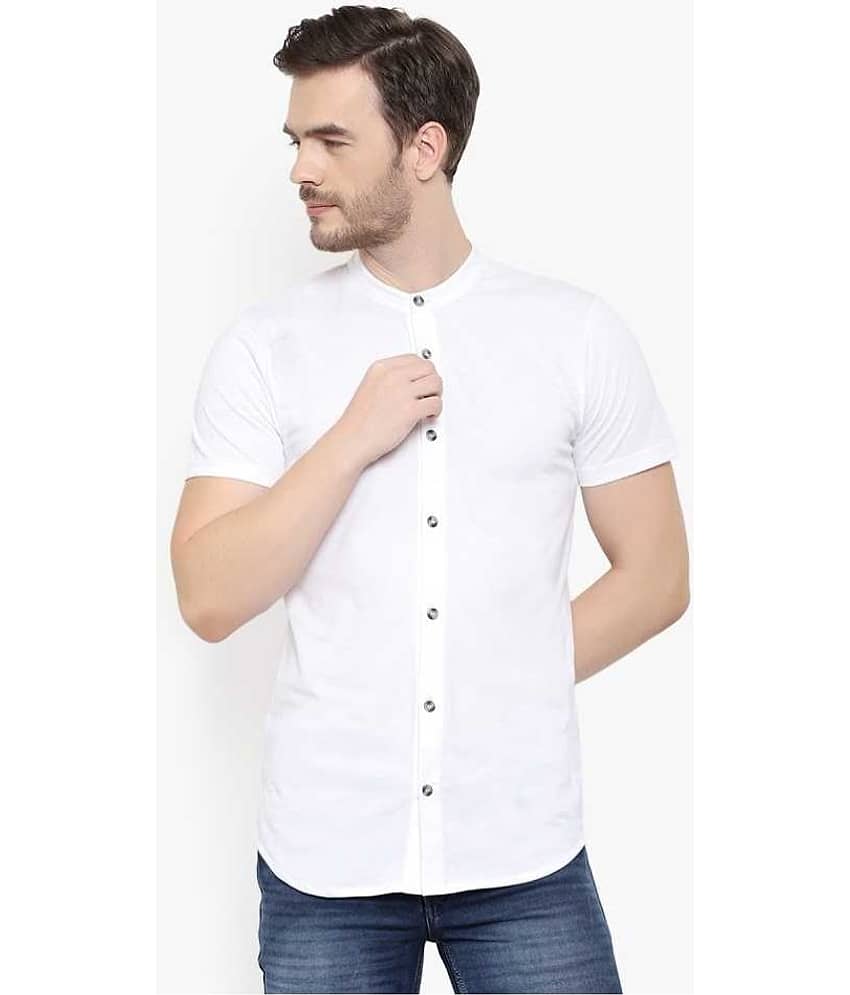 Glito Cotton Blend White Shirt Single