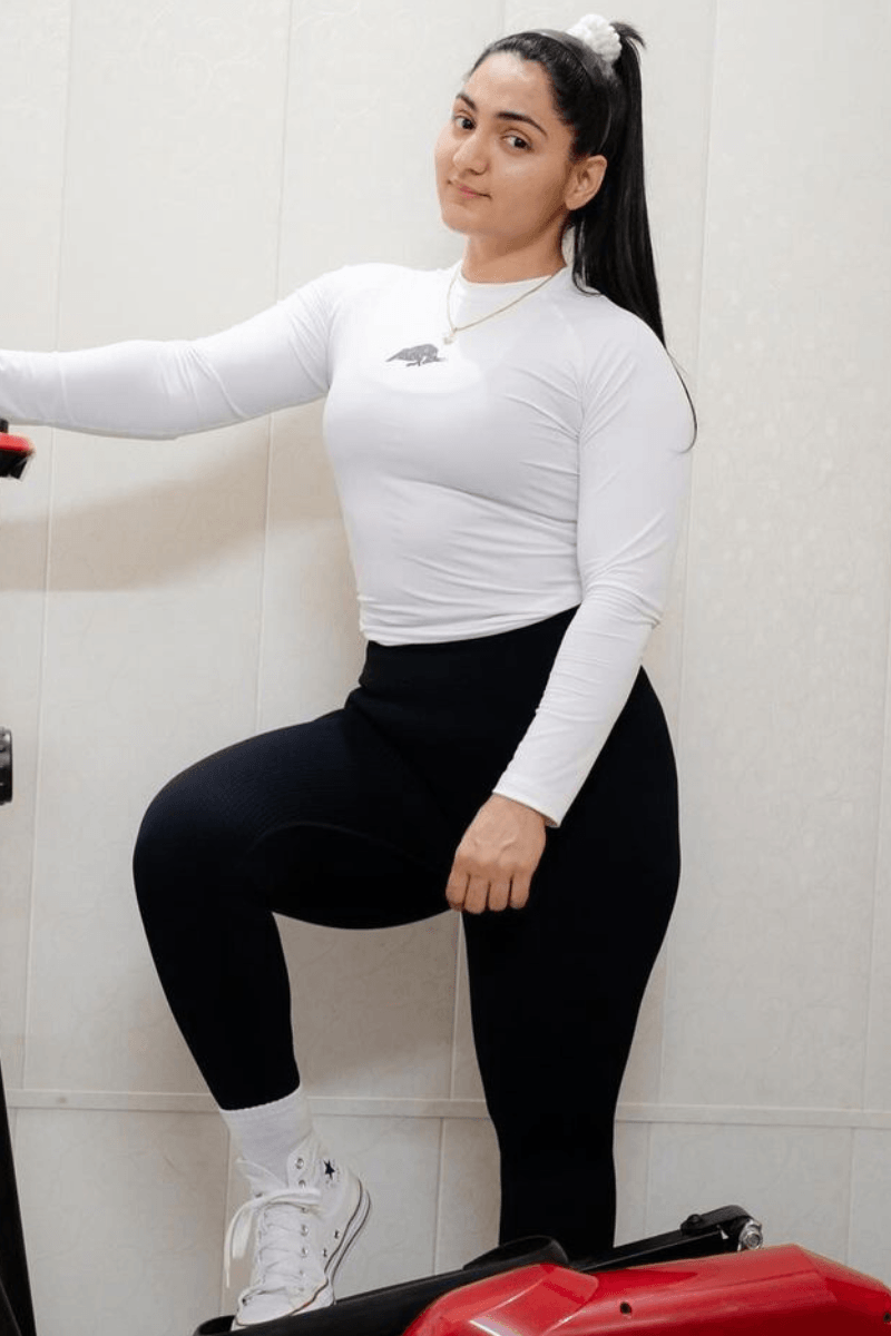 WOMENS COMPRESSION T-SHIRT FULL SLEEVE (WHITE)-S