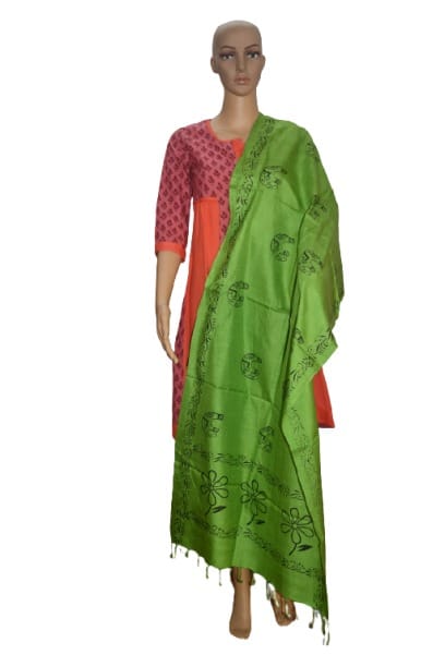 Pure organic Tussar Eri Printed Stole