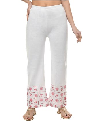 IndiWeaves Pack of 1 Woollen Straight Women's Palazzos ( White )