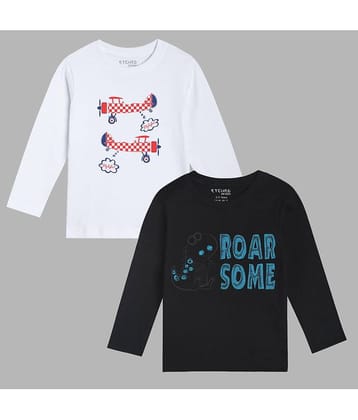 ETCHED DESIGN Pack of 1 Boys Cotton T-Shirt ( Multicolor )