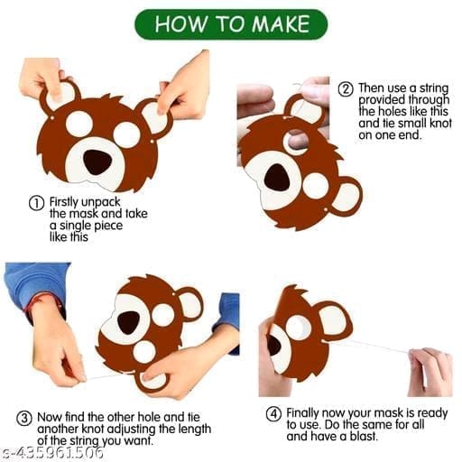 12 Animal Masks for Kids, Safari Party Supplies, Jungle Themed Birthday, Fancy Dress, Animal Masks for Children