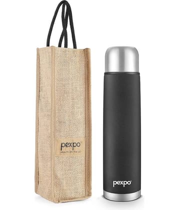 Pexpo 24Hrs Hot/Cold Black Thermosteel Flask ( 750 ml )
