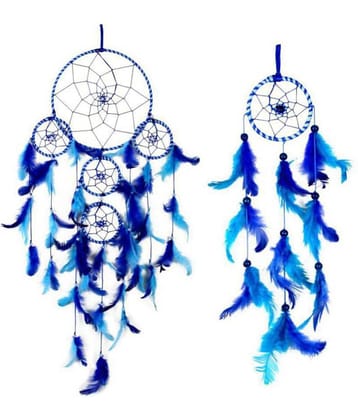 new lucky Feather Blue Dream Catcher - Pack of 2