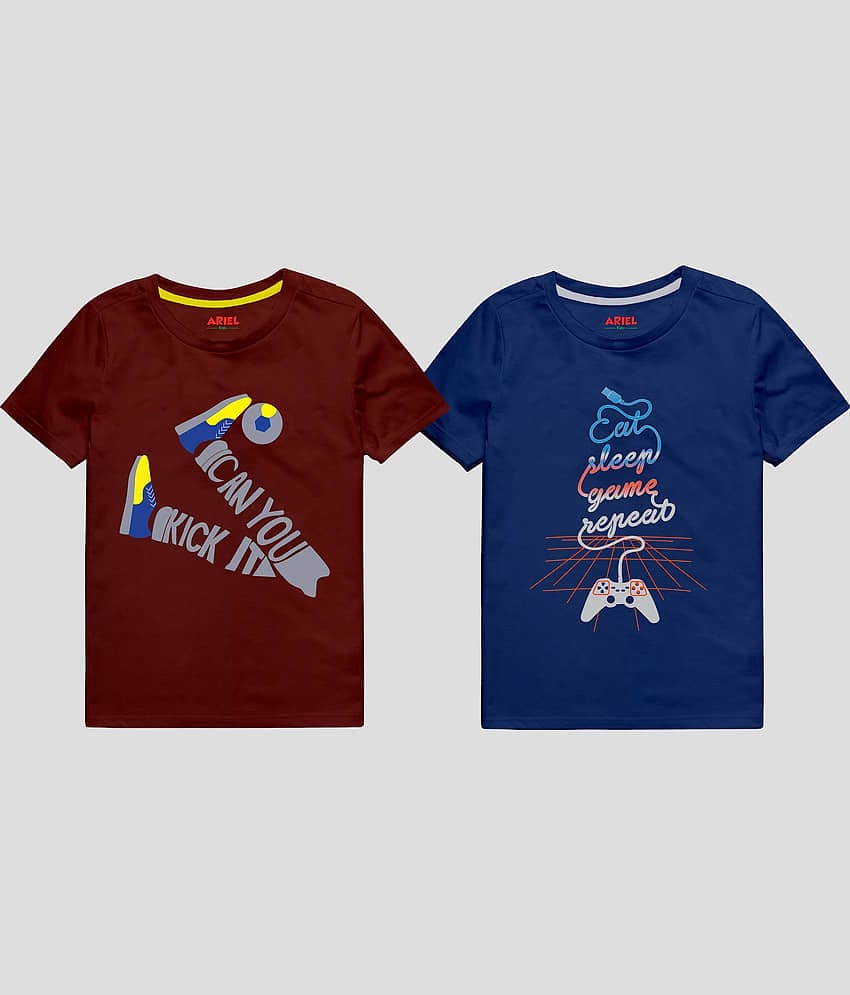 Ariel Pack of 1 Boys Cotton Blend T-Shirt ( Multicolor )