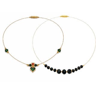 Invisible Chain 1 Layer, Dark Black and Green Colour, 2 Qty
