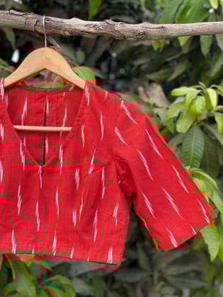 Red Ikat Blouse-M