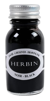 Herbin 15ml Watercolour Drawing Ink Bottle - Noir
