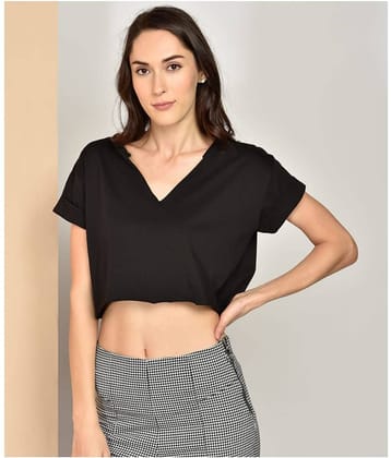Chimpaaanzee Women's Cotton Crop Top ( Black )