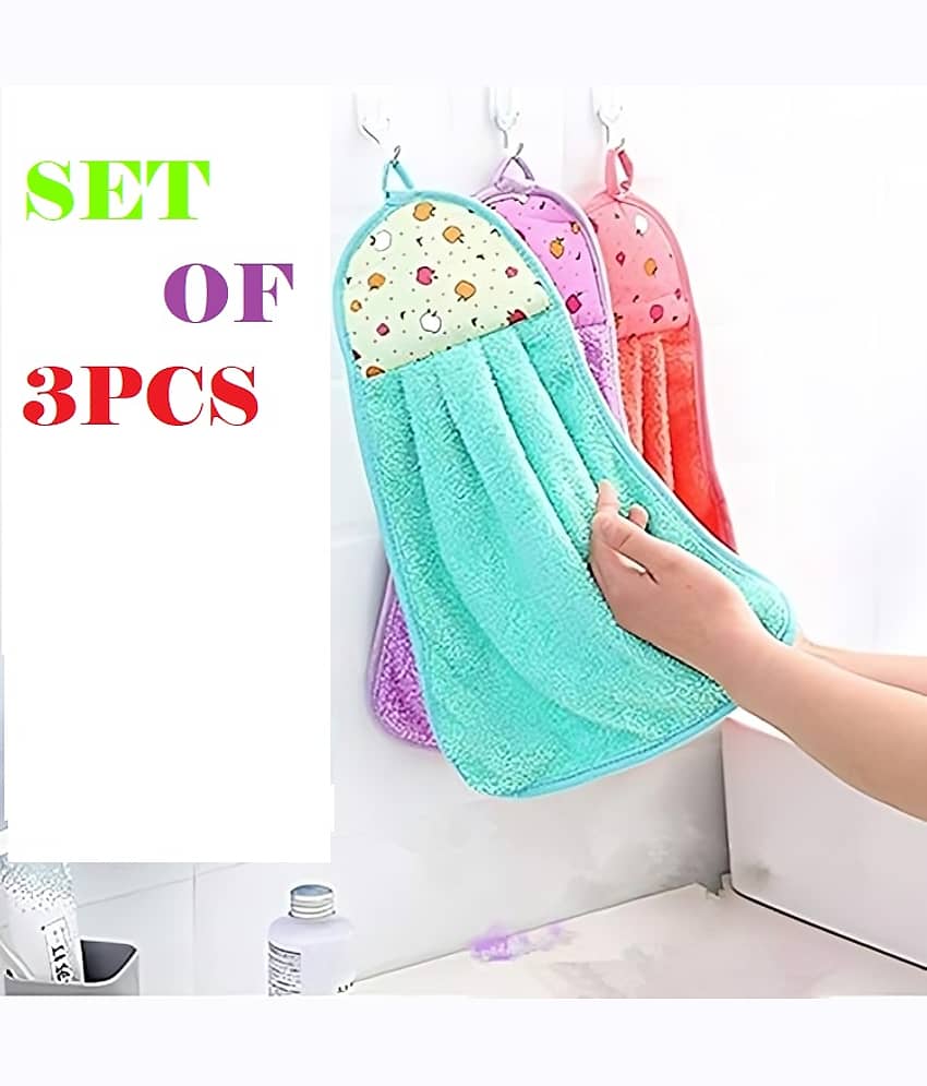 dust n shine Set of 3 Multi Cotton Face Towels,Hand Towels