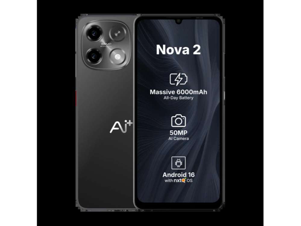 Ai+ Nova 2 5G Smartphone, 6GB RAM, 128GB Storage - Black