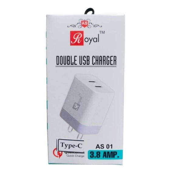 Royal-Double USB Quick Charger (Type-C 3.8Amp)