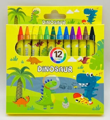 KIDS COLOURS  CRAYONS  12 PCS-Dinosaur