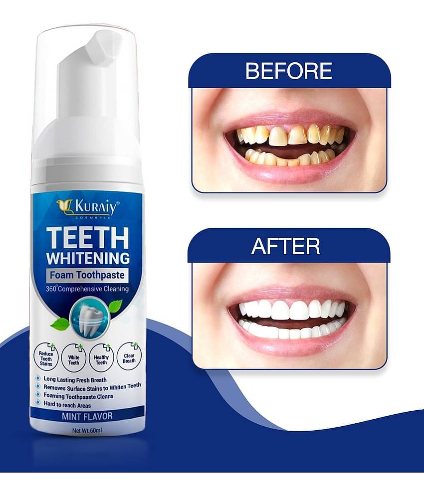 KURAIY Teeth Whitening Oral Hygiene Breath Toothpaste Foam 60ML