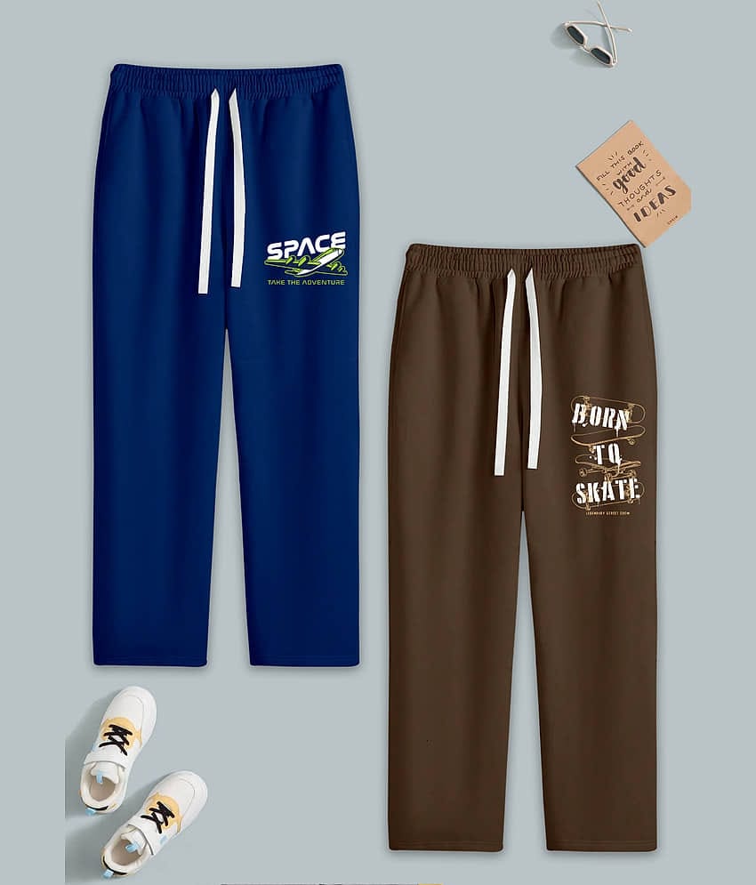 RUNSTARS Pack of 2 Boys Cotton Blend Trackpant ( Multicolor 11 )