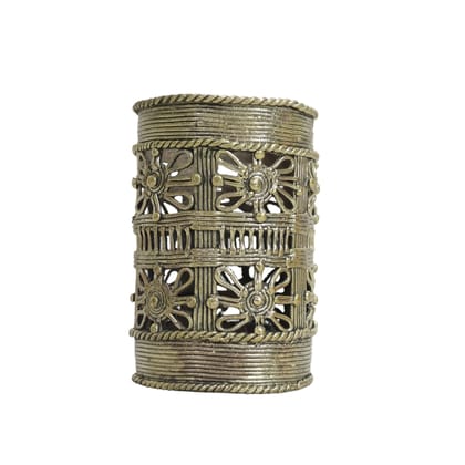 Dhokra Art Brass Pen Stand
