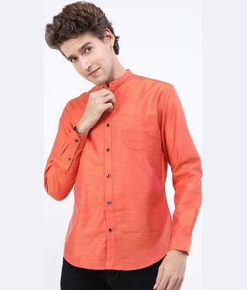 Ketch Polyester Slim Fit Solids Full Sleeves Men's Casual Shirt - Rust ( Pack of 1 )