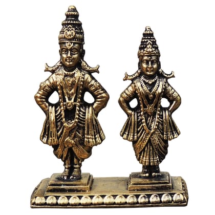 Brass Rukmini Vitthal Statue – Premium Brass Vithoba Religious Decor, Height : 2.2 Inch (BSMAS1468 M)