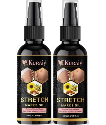 Kuraiy Natural Stretch Oil with Coconut, Olive & Jojoba Oils, For Scars & Stretchmark Oil