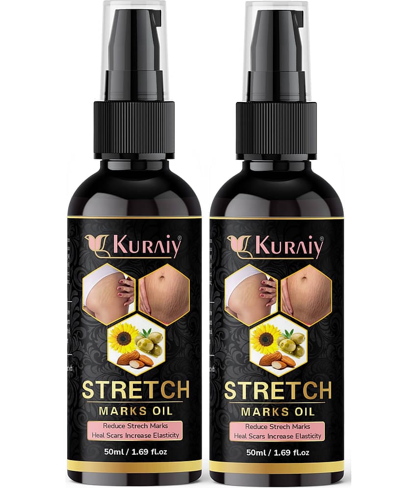 Kuraiy Natural Stretch Oil with Coconut, Olive & Jojoba Oils, For Scars & Stretchmark Oil