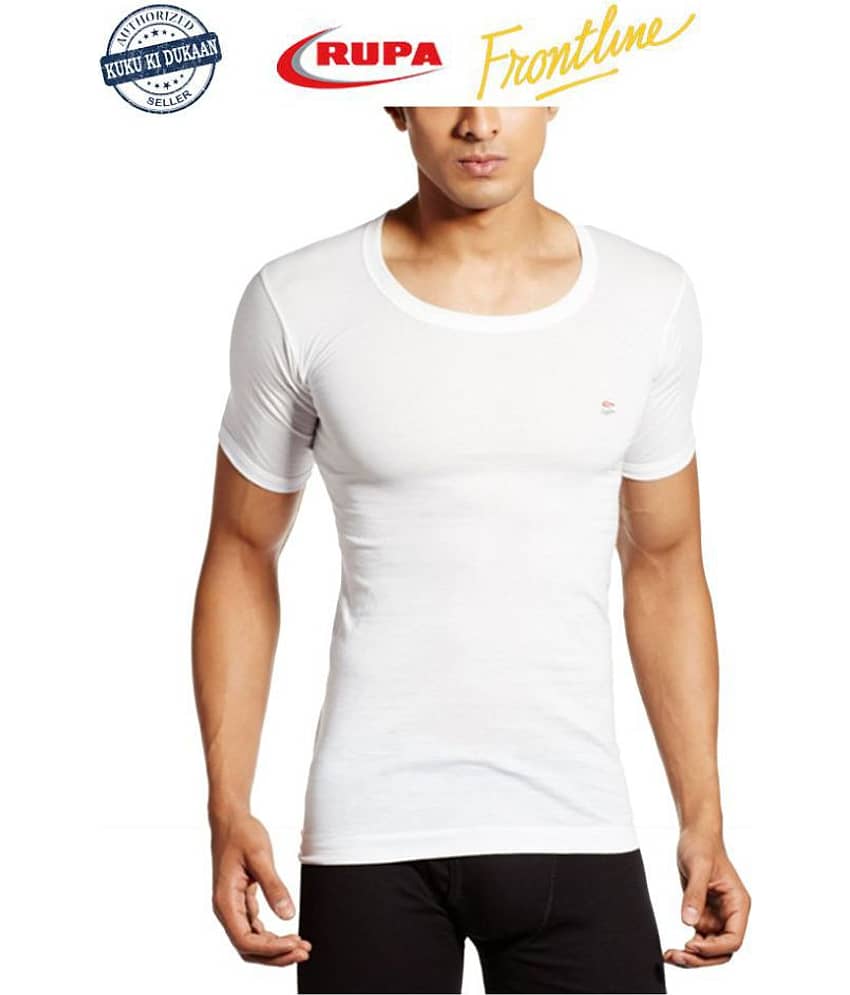 Rupa White Sleeveless Vests Pack of 2