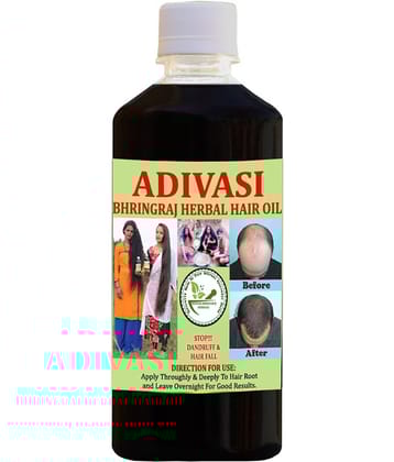 ADIVASI BHRINGRAJ HERBALS - Hair Growth Bhringraj Oil 500 ml ( Pack of 1 )