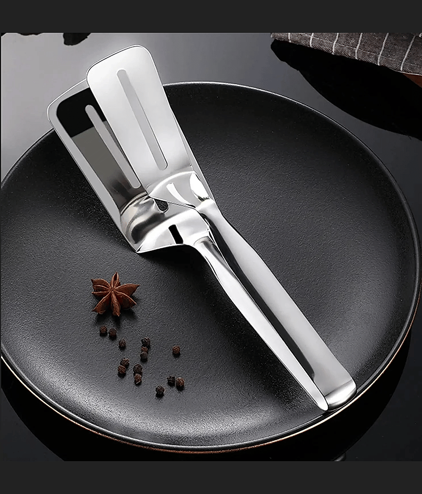 forral Pizza tong, Opal 1pc Set Bread roti chapati chimta pakkad chipya Cooking Tong Stainless Steel