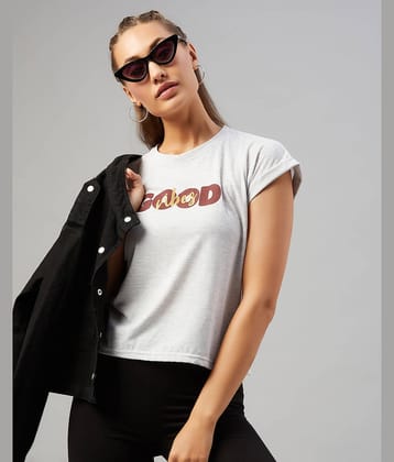 Chimpaaanzee Women Cotton Printed Regular Fit Round Neck T-Shirt ( Grey )