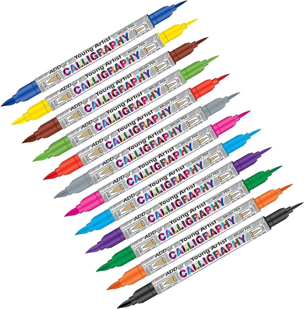 Add gel calligraphy dual tip brush pen