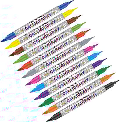 Add gel calligraphy dual tip brush pen