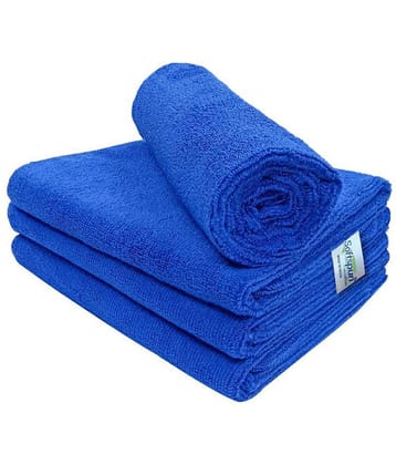SOFTSPUN Microfiber Cloth 40x60 Cms, 4 Piece Towel Set, 340 GSM (Blue) Multi-Purpose Super Soft Absorbent Cleaning Towels for Home, Kitchen, Car, Cleans & Polishes Everything in Your Home.