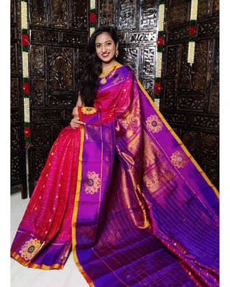 PINK GADWAL SAREE