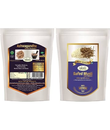 Biotic Ashwagandha & Safed Musli Powder (100gm each) Powder 200 gm