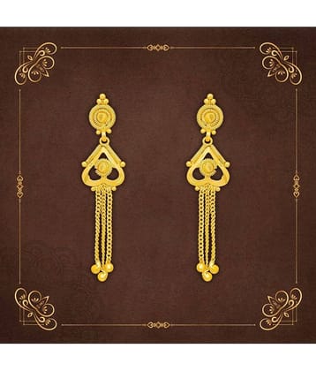 LUV FASHION Golden Drop Earrings ( Pack of 1 )
