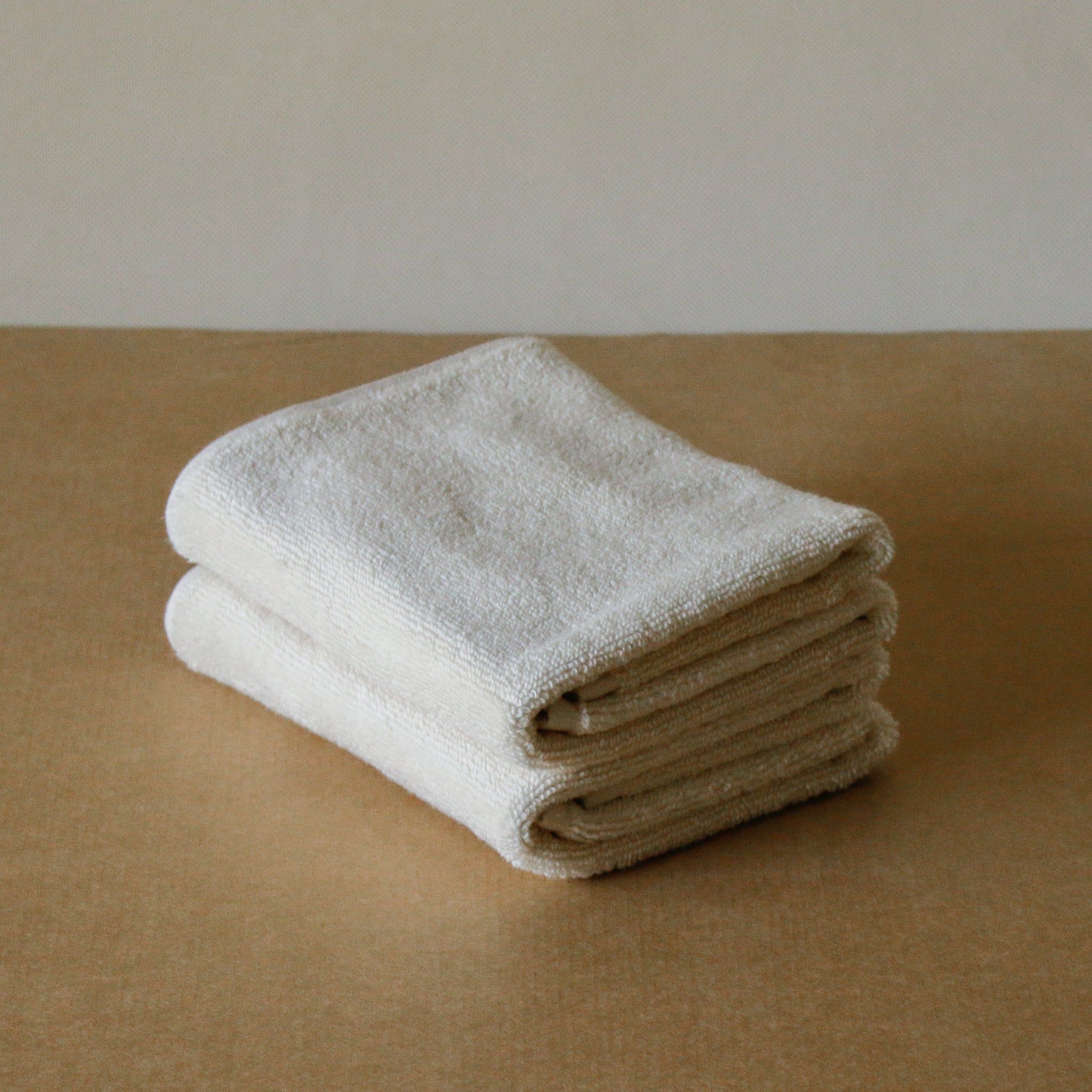 Soft Terry Hand Towels (Pack of 2)-Creme