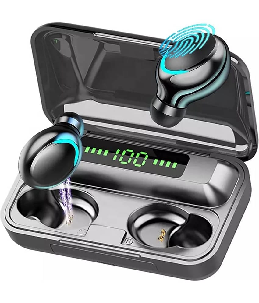 VERONIC F95 Bluetooth True Wireless (TWS) In Ear 30 Hours Playback Low Latency,Powerfull bass IPX4(Splash & Sweat Proof) Black