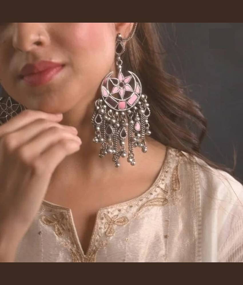 Samridhi DC Silver Chandbalis Earrings ( Pack of 1 )