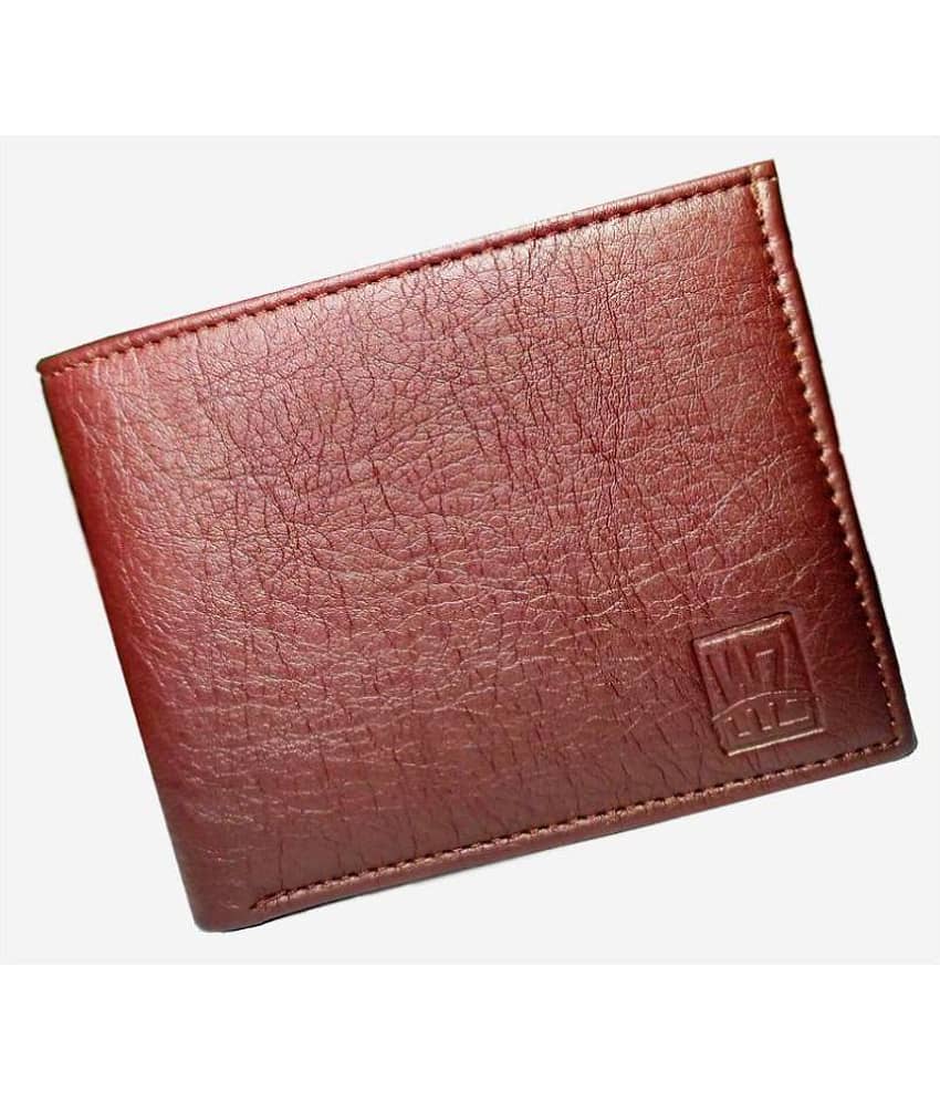 WENZEST Leather Brown Casual Short Wallet